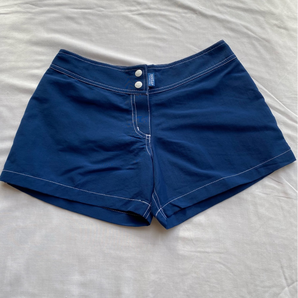 Nectar Jr Sports Blue Mini Low-Rise Board Shorts w/ Button & Velcro Closure Sz 3